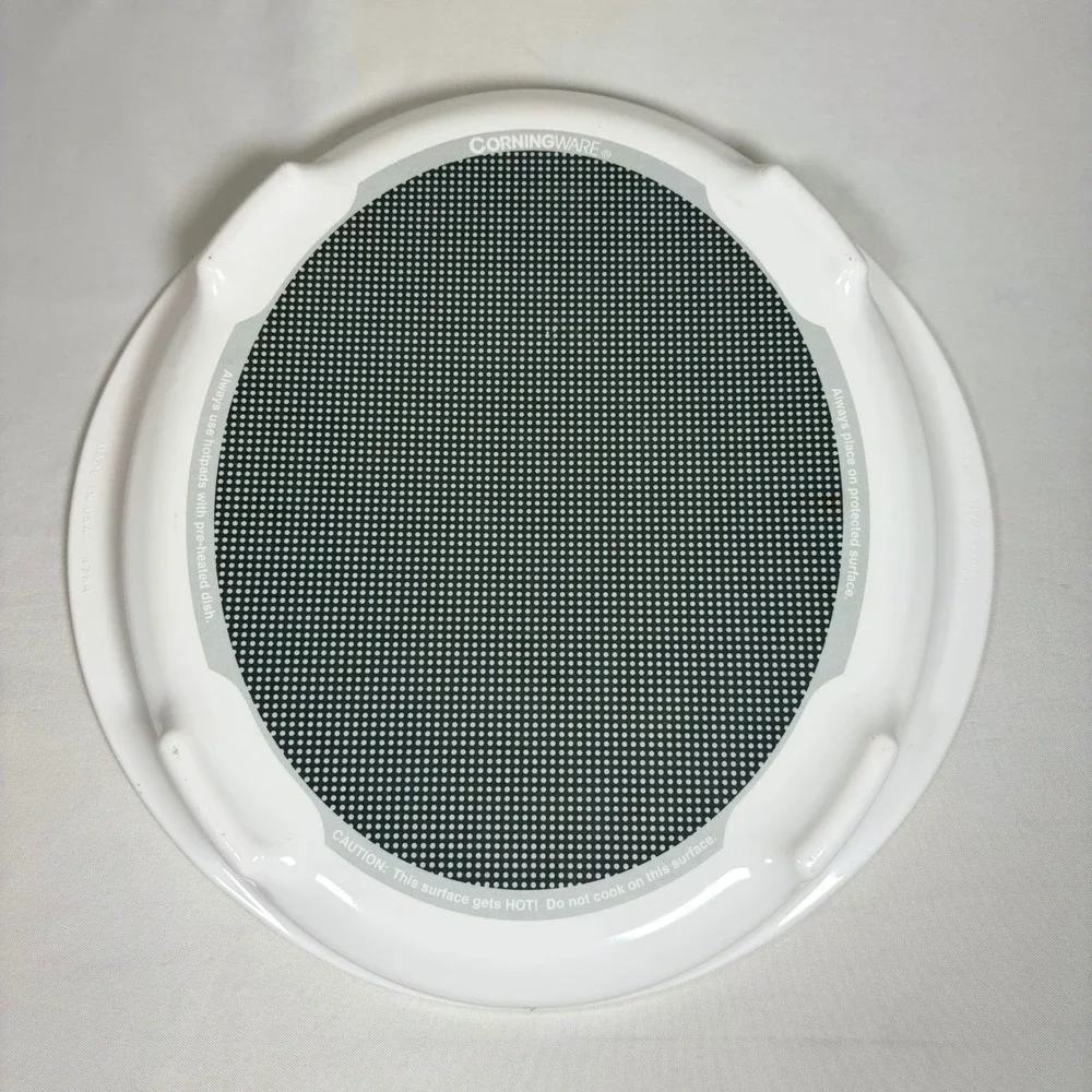 Vintage CorningWare Microwave Browning Dish 4784 White Pyroceram Base Only USA